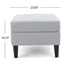 Pouffre de rangement contemporain Tufted Waffle Stitch avec pieds en bouleau