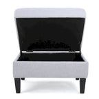 Pouffre de rangement contemporain Tufted Waffle Stitch avec pieds en bouleau