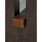 Console de canapé, plateau en marbre, pieds panneaux, bois marron 52 pouces