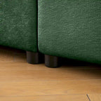 Canapé modulable en L rembourré en chenille de 142,5 po avec rangement sous l'assise