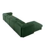 Canapé modulable en L rembourré en chenille de 142,5 po avec rangement sous l'assise