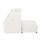 Canapé modulable en L rembourré en chenille de 142,5 po avec rangement sous l'assise