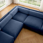 Canapé modulable en L rembourré en chenille de 142,5 po avec rangement sous l'assise