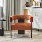Fauteuil d'appoint moderne en tissu bouclette rembourré