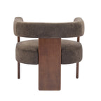 Fauteuil d'appoint moderne en tissu bouclette rembourré