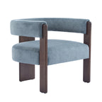 Fauteuil d'appoint moderne en tissu bouclette rembourré