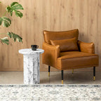 Table d'appoint moderne en faux marbre MGO de 20,75 po de hauteur