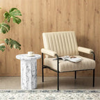 Table d'appoint moderne en faux marbre MGO de 20,75 po de hauteur