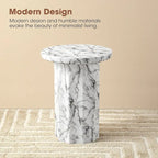 Table d'appoint moderne en faux marbre MGO de 20,75 po de hauteur