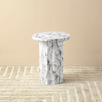 Table d'appoint moderne en faux marbre MGO de 20,75 po de hauteur