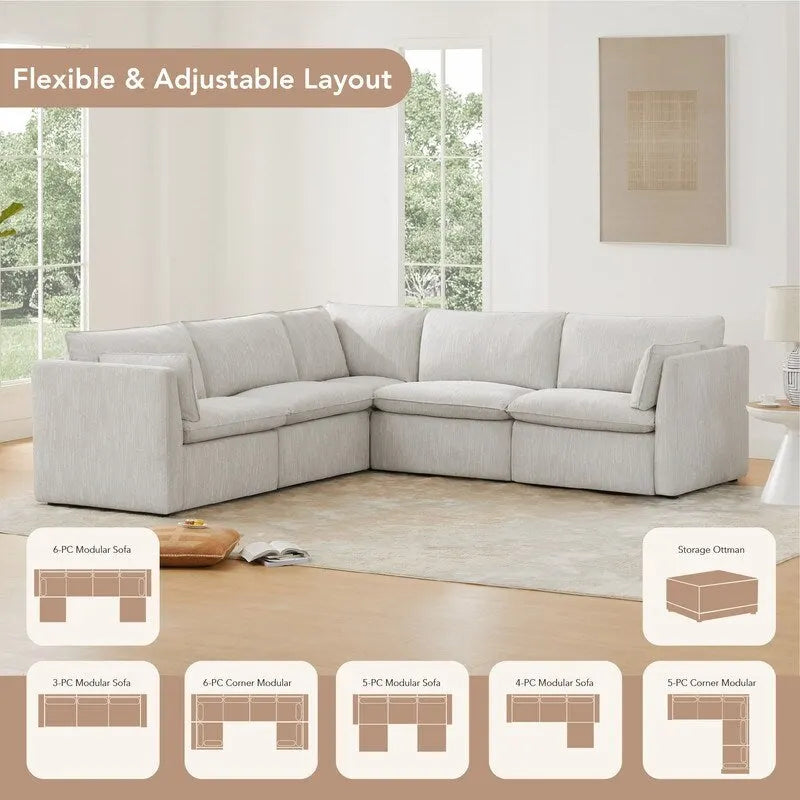 Canapé sectionnel inclinable électrique 107 W