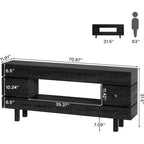 Table console de 180 cm avec tiroirs de rangement, table d'entrée rustique à 2 niveaux avec étagère de présentation