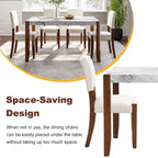 Ensemble de salle à manger 5 pièces, ensemble de salle à manger de cuisine pour 4 personnes avec table effet marbre et 4 chaises rembourrées