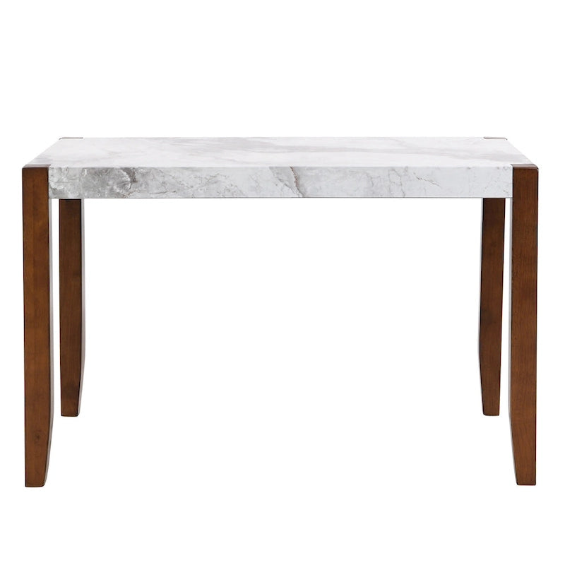 Ensemble de salle à manger 5 pièces, ensemble de salle à manger de cuisine pour 4 personnes avec table effet marbre et 4 chaises rembourrées
