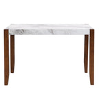 Ensemble de salle à manger 5 pièces, ensemble de salle à manger de cuisine pour 4 personnes avec table effet marbre et 4 chaises rembourrées