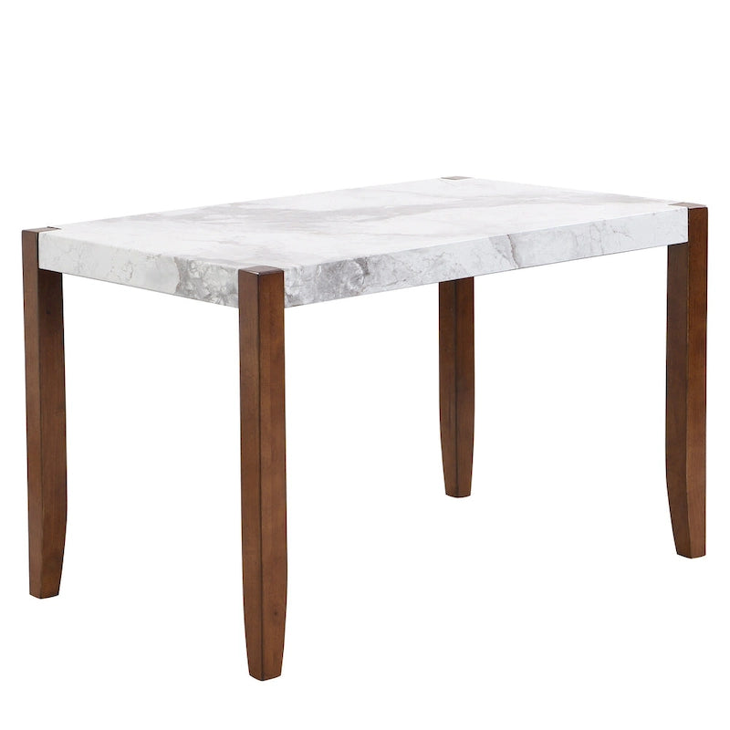Ensemble de salle à manger 5 pièces, ensemble de salle à manger de cuisine pour 4 personnes avec table effet marbre et 4 chaises rembourrées