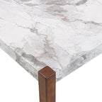 Ensemble de salle à manger 5 pièces, ensemble de salle à manger de cuisine pour 4 personnes avec table effet marbre et 4 chaises rembourrées
