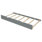 Cadre de lit de repos en bois avec rangement, lit plateforme moderne avec lit gigogne et tête de lit rembourrée et étagères, aucun sommier tapissier requis