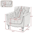 Fauteuil d'appoint capitonné en similicuir avec accoudoirs cloutés