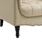 Fauteuil d'appoint capitonné en similicuir avec accoudoirs cloutés