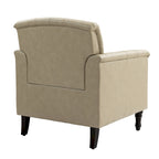 Fauteuil d'appoint capitonné en similicuir avec accoudoirs cloutés