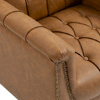 Fauteuil d'appoint capitonné en similicuir avec accoudoirs cloutés