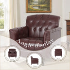 Fauteuil d'appoint capitonné en similicuir avec accoudoirs cloutés