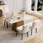 Lot de 2 chaises de salle à manger modernes, chaises de salle à manger rembourrées en chenille, chaises d'appoint de salon avec pieds incurvés en bois massif