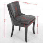 Lot de 2 chaises de salle à manger modernes, chaises de salle à manger rembourrées en chenille, chaises d'appoint de salon avec pieds incurvés en bois massif