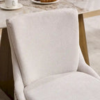 Lot de 2 chaises de salle à manger modernes, chaises de salle à manger rembourrées en chenille, chaises d'appoint de salon avec pieds incurvés en bois massif