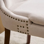 Lot de 2 chaises de salle à manger modernes, chaises de salle à manger rembourrées en chenille, chaises d'appoint de salon avec pieds incurvés en bois massif