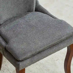 Lot de 2 chaises de salle à manger modernes, chaises de salle à manger rembourrées en chenille, chaises d'appoint de salon avec pieds incurvés en bois massif