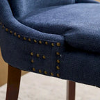 Lot de 2 chaises de salle à manger modernes, chaises de salle à manger rembourrées en chenille, chaises d'appoint de salon avec pieds incurvés en bois massif