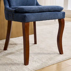 Lot de 2 chaises de salle à manger modernes, chaises de salle à manger rembourrées en chenille, chaises d'appoint de salon avec pieds incurvés en bois massif
