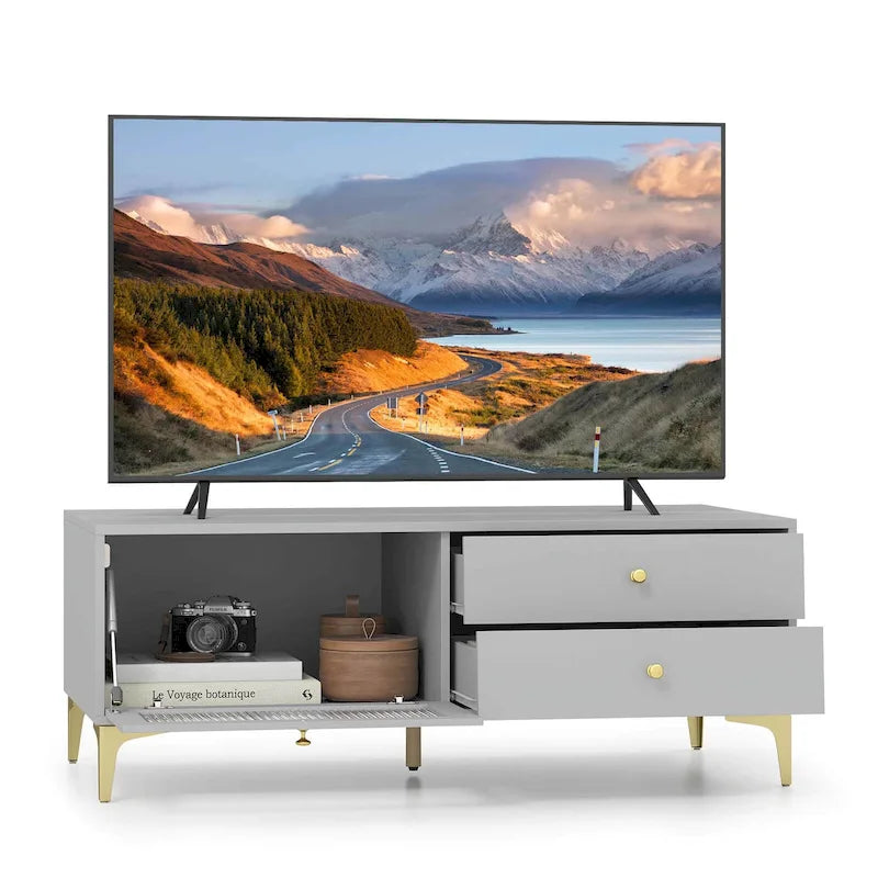 Meuble TV moderne pour téléviseurs 55 pouces avec meuble à porte abattante