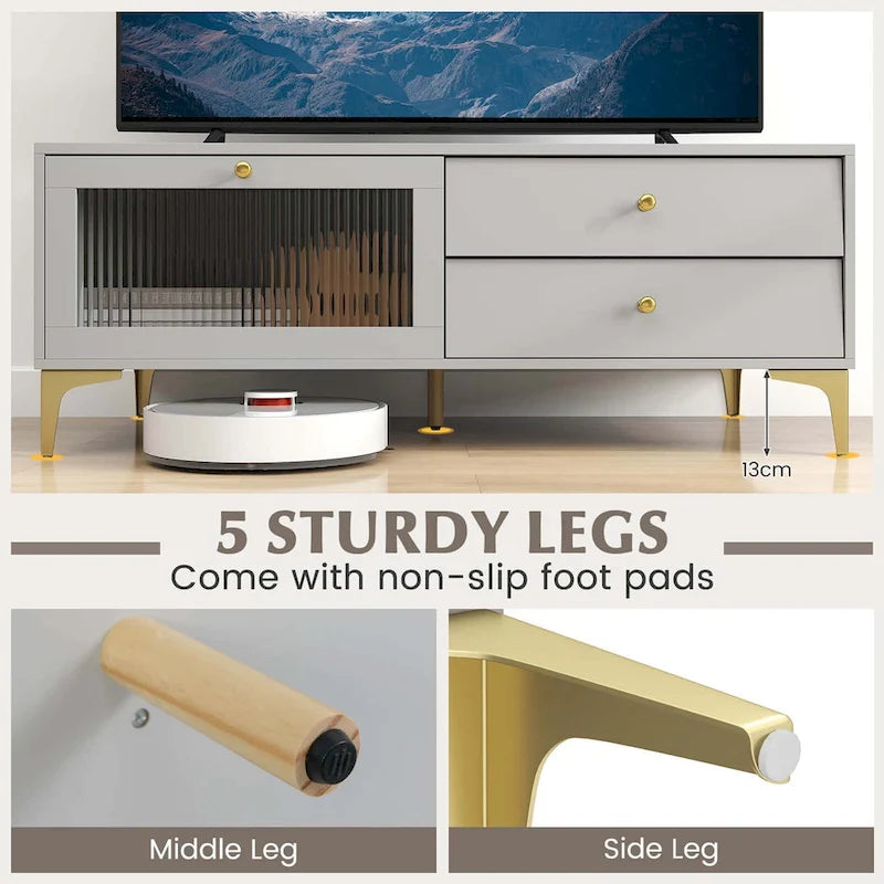 Meuble TV moderne pour téléviseurs 55 pouces avec meuble à porte abattante