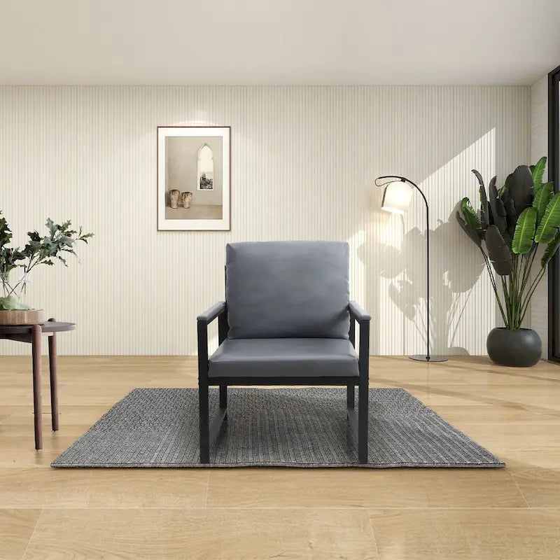 Fauteuil moderne 29.13 avec pieds antidérapants et cadre métallique robuste