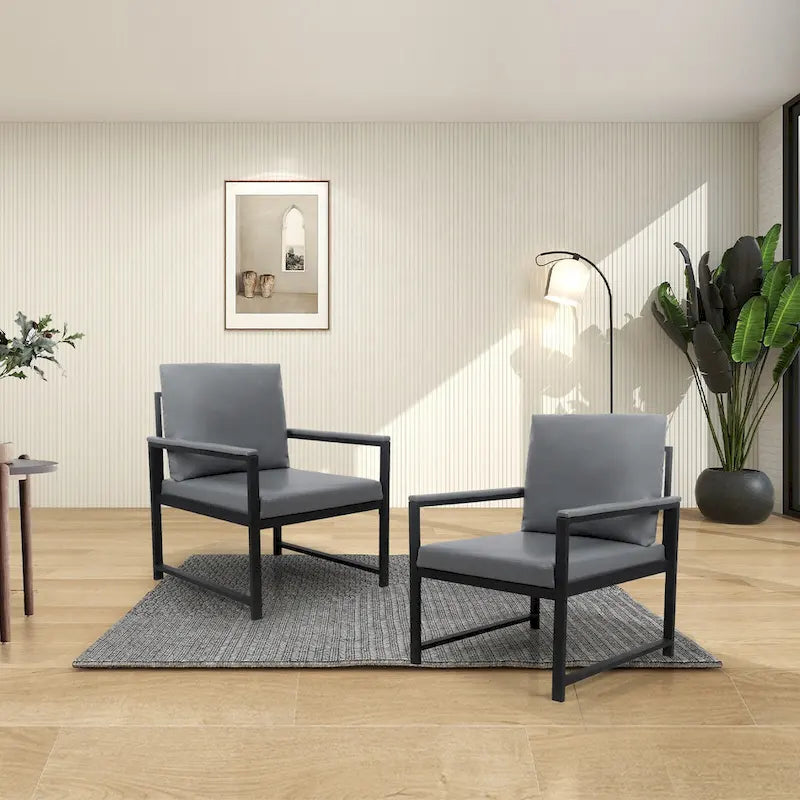 Fauteuil moderne 29.13 avec pieds antidérapants et cadre métallique robuste