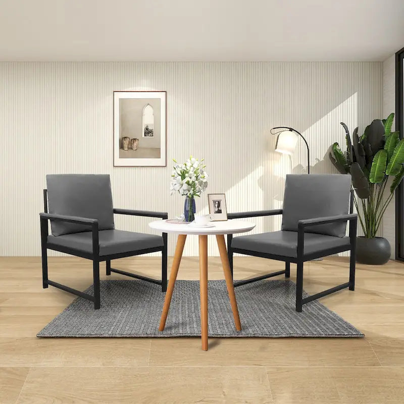 Fauteuil moderne 29.13 avec pieds antidérapants et cadre métallique robuste