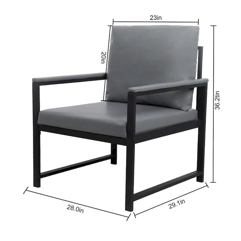 Fauteuil moderne 29.13 avec pieds antidérapants et cadre métallique robuste