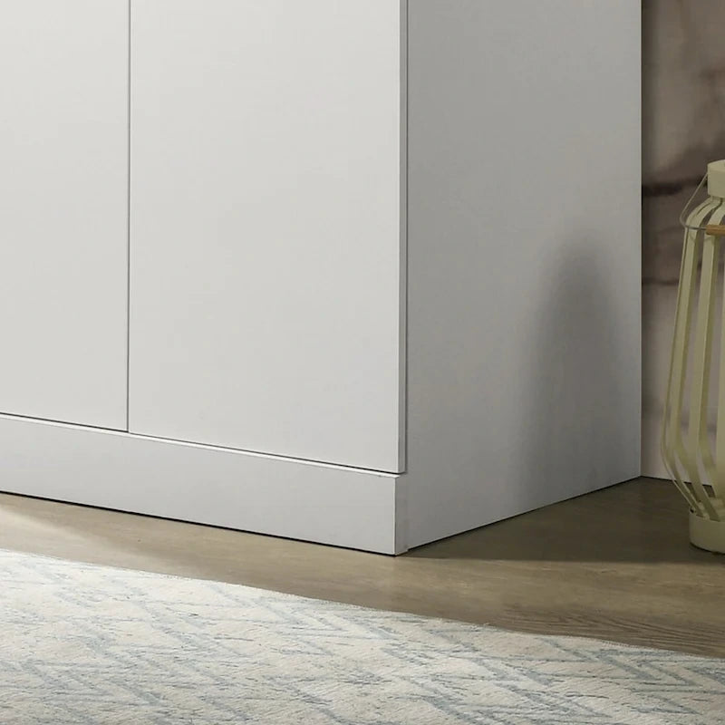 19 armoires modernes à double porte avec étagère de rangement et tringle à vêtements pour chambre à coucher