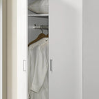 19 armoires modernes à double porte avec étagère de rangement et tringle à vêtements pour chambre à coucher