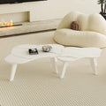 Ensemble de 2 tables basses modernes en forme de nuage avec pieds en bois massif et plateau en MDF pour salon