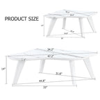 Ensemble de 2 tables basses modernes en forme de nuage avec pieds en bois massif et plateau en MDF pour salon