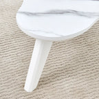 Ensemble de 2 tables basses modernes en forme de nuage avec pieds en bois massif et plateau en MDF pour salon