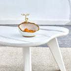 Ensemble de 2 tables basses modernes en forme de nuage avec pieds en bois massif et plateau en MDF pour salon