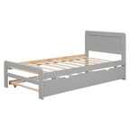 Lit plateforme double en bois d'hévéa avec lit gigogne