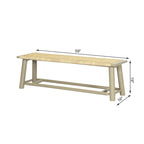 Banc en rotin et bois massif style ferme moderne - Banc intérieur et extérieur couvert de 150 cm Fini noyer Design multifonctionnel