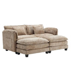 Canapé rembourré en chenille 76,77 avec 2 poufs