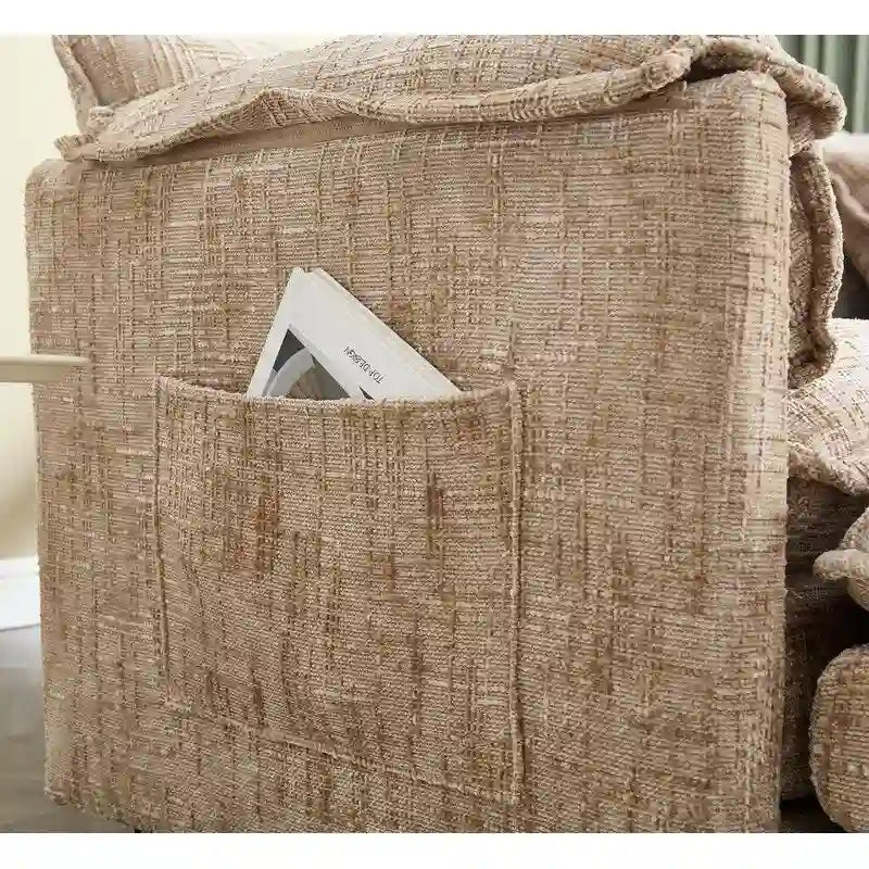 Canapé rembourré en chenille 76,77 avec 2 poufs